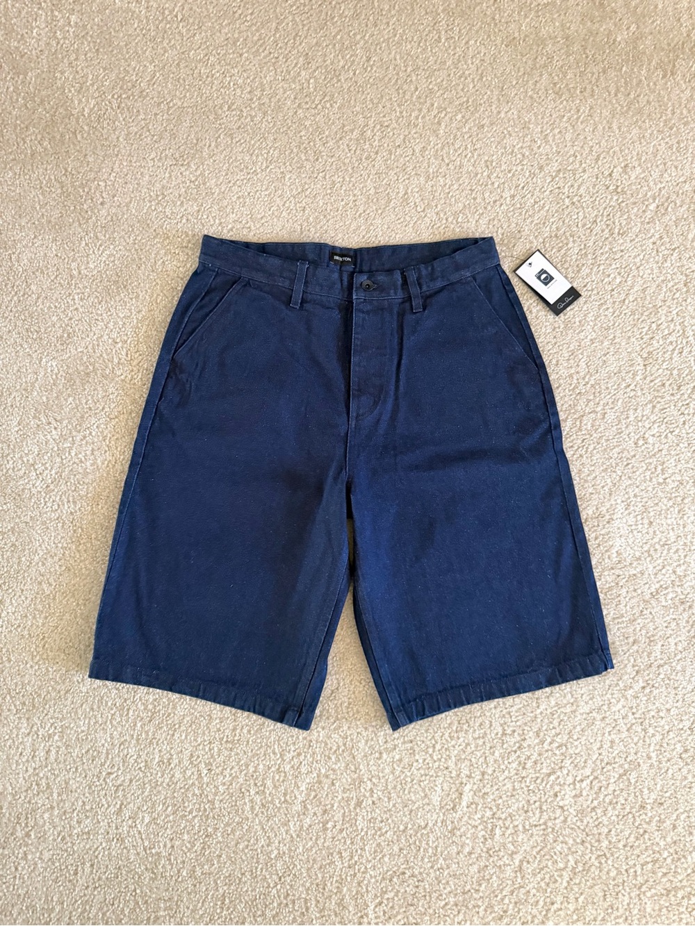 Brixton Men’s Dark Blue Baggy Fit Denim Shorts